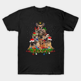 Funny Miniature Schnauzer Dog Christmas Tree T-Shirt